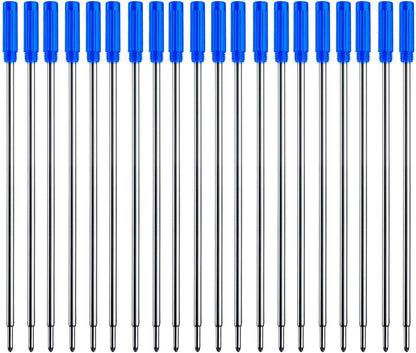 Blue Ink Refills (20pcs), Replaceable Pens Refills, 1mm Medium Tip - Blue