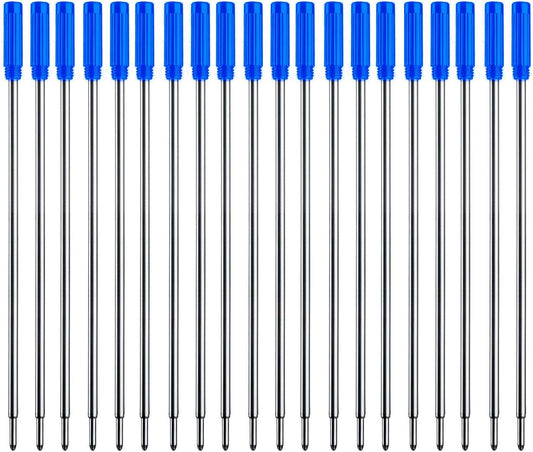 Blue Ink Refills (20pcs), Replaceable Pens Refills, 1mm Medium Tip - Blue