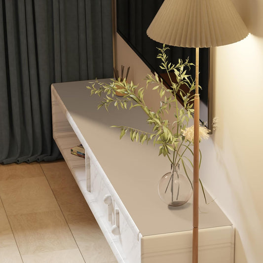 Leather Desk Mat,1.8mm Thick,16x60 Inch Desk Cover,Desk Protector Mat,Dresser Cover Top,XL Desk Mat,Table Top Protector,Dresser Protector Top,Desk Cover Protector(Light Brown+Gray,16x60)