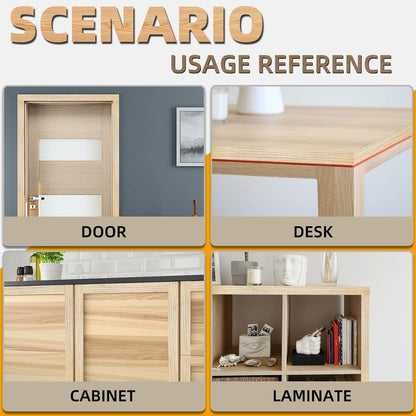 GSCIT Club Oak Edge Banding, 1 1/2 inch x 250ft roll of Veneer Plywood Edge Banding Preglued Flexible, Wood Tape Banding for Cabinet Repair