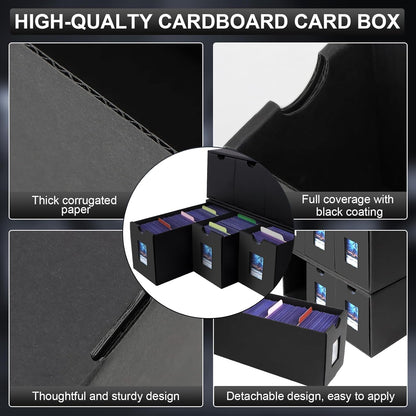 10800+ Card Storage Box, 2000+ Toploader Storage Box for Commander Display,with 72 Dividers, Labels & Tapes,Fit for TCG, PTCG, MTG
