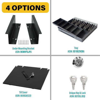 HK SYSTEMS 16inch "Stainless Steel" Front White Heavy Duty POS Interface Cash Drawer with 5Bill/5Coin
