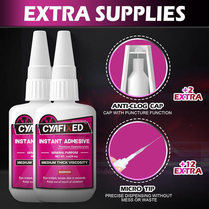 Super Glue Liquid for Plastic Ceramic Aquarium, 113.6 Gram Medium Thick All-Purpose Clear Cyanoacrylate Adhesive, Food Safe CA Glue for Wood 3D Print Model Shoe Leather Glass Metal Rubber Craft