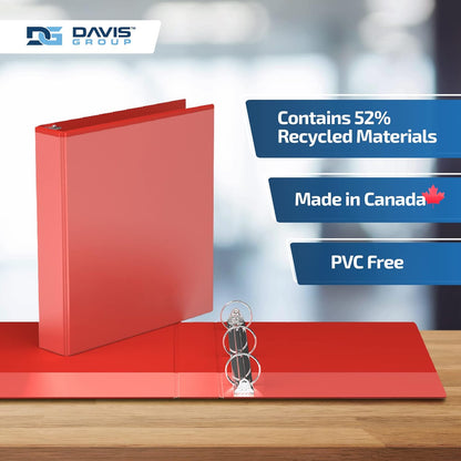 Easyview Premium 3-Ring Binders with Clear-View Covers and Round Rings, Binders for School or Office, 1.5 Inch, Pack of 6, Red