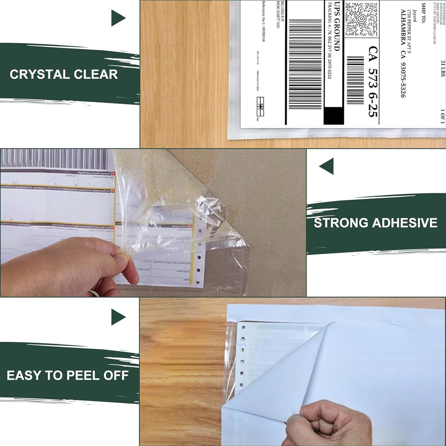Packing List Pouches 4.5'' X 5.5'', Shipping Label Sleeves, Packing Slip Envelopes, Clear Adhesive Top Loading Packing List (6"" X 9"")