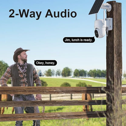 HOSAFE.COM No WiFi Security Cameras Wireless Outdoor, 4G LTE Cellular Security Camera, Solar Camera for Home Security, 360 PTZ, Human Sensor, 2K HD, 2-Way Talk, IP66