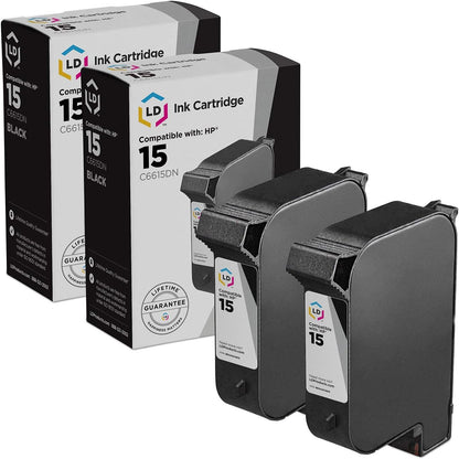 LD Products Remanufactured Ink Cartridge Replacement for HP 15 C6615DN (Black, 2-Pack) Compatible w HP Copier 310 HP Printers 810 812 812C 840 841C 842C 843 845 845C 920 920C 940 940C 940Cvr and More