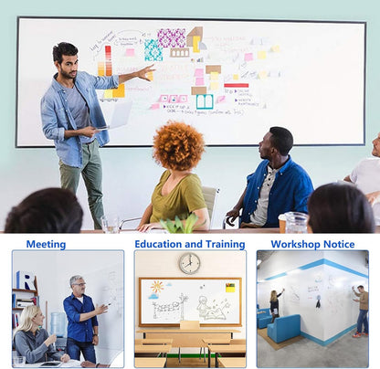 Magnetic Dry Erase Whiteboard Paper with Adhesive, 30" x 15" White Board Film for Wall, Easy to Write and Clean Dry Erase Board for Office, Classroom, Home, Include Marker, Magnetic Eraser and Magnets