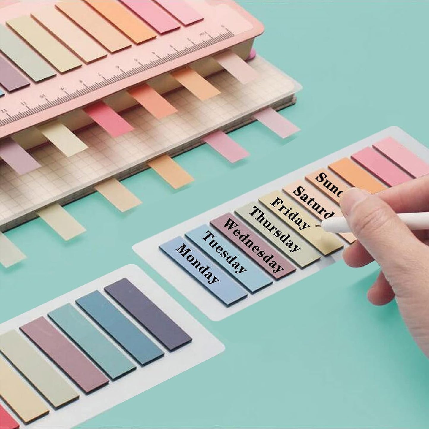 ELII 1600pcs Books Tabs for Annotating,Sticky Tabs Clear Sticky Notes, Page Markers for Notebooks, Multi-Colored Writable and Repositionable Book Flags