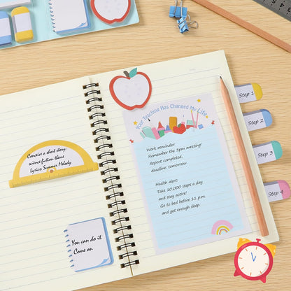 Sticky Notes Set Blackboard Self-Stick Note Pads Teacher Appreciation Gift Writing Memo Pads School Office Supplies