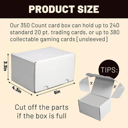 NUMINA 4 Pack 350 Small Card Storage Box, Heavy Duty Cardboard Game Card Organizer with Dividers for TCG, MTG, Sports & Trading Cards, Shipping Boxes for Collectors & Sellers