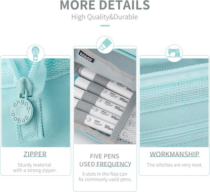 HVOMO Pencil Case Large Capacity Pencil Pouch Handheld Pen Bag Cosmetic Gift for Office School Teen Girl Boy Men Women Adult (Blue)