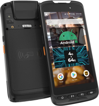 SVANTTO Android Barcode Scanner, 4+64GB Flash, 1D/2D/QR Zebra Scanner, Full-Screen 5" Android 11 Mobile Computer, Bluetooth 5.0, WiFi, 4G LTE, NFC, 8-Core CPU Inventory Barcode Data Collector