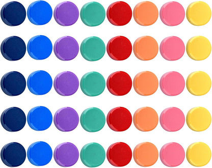 40 Pack Small Fridge Magnets,20MM Colorful Round Magnets for Whiteboard, 8 Colors Refrigerator Magnet,Small Cute Magnet for Decorative Locker Kitchen Office