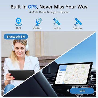 HAOVM Android 14 Tablet 10.1 Inch,4G SIM Unlocked, Quad-Core CPU 2.0GHz,3GB+32GB, TF Expandable, IPS Display, 5G WiFi, Bluetooth 5.0,5MP+8MP Dual Cameras,5000mAh, GPS, Google Kids Space，Black case