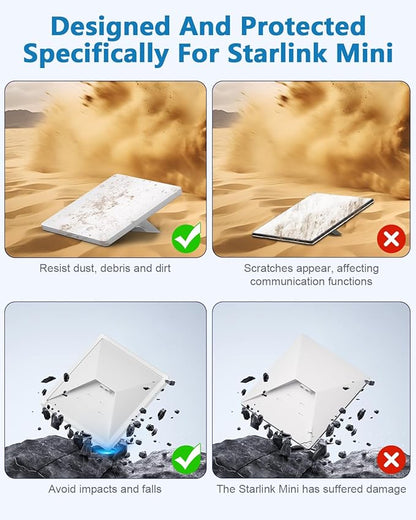 Starlink Mini Cover Silicone Protective Case for Starlink Mini Dish, Waterproof Shockproof Anti-Scratch Cover for Outdoor Travel & Camping Starlink Accessories White