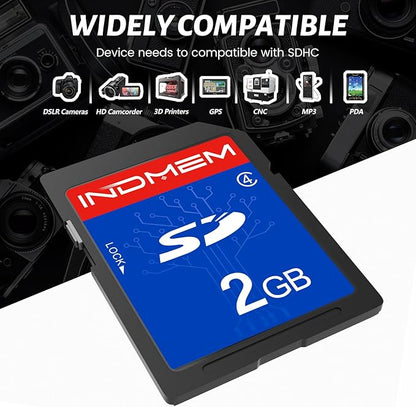 INDMEM 2GB SD Card, 10 Packs Class 4 2GB Flash Memory Card MLC Standard Secure Digital Cards Camera Card