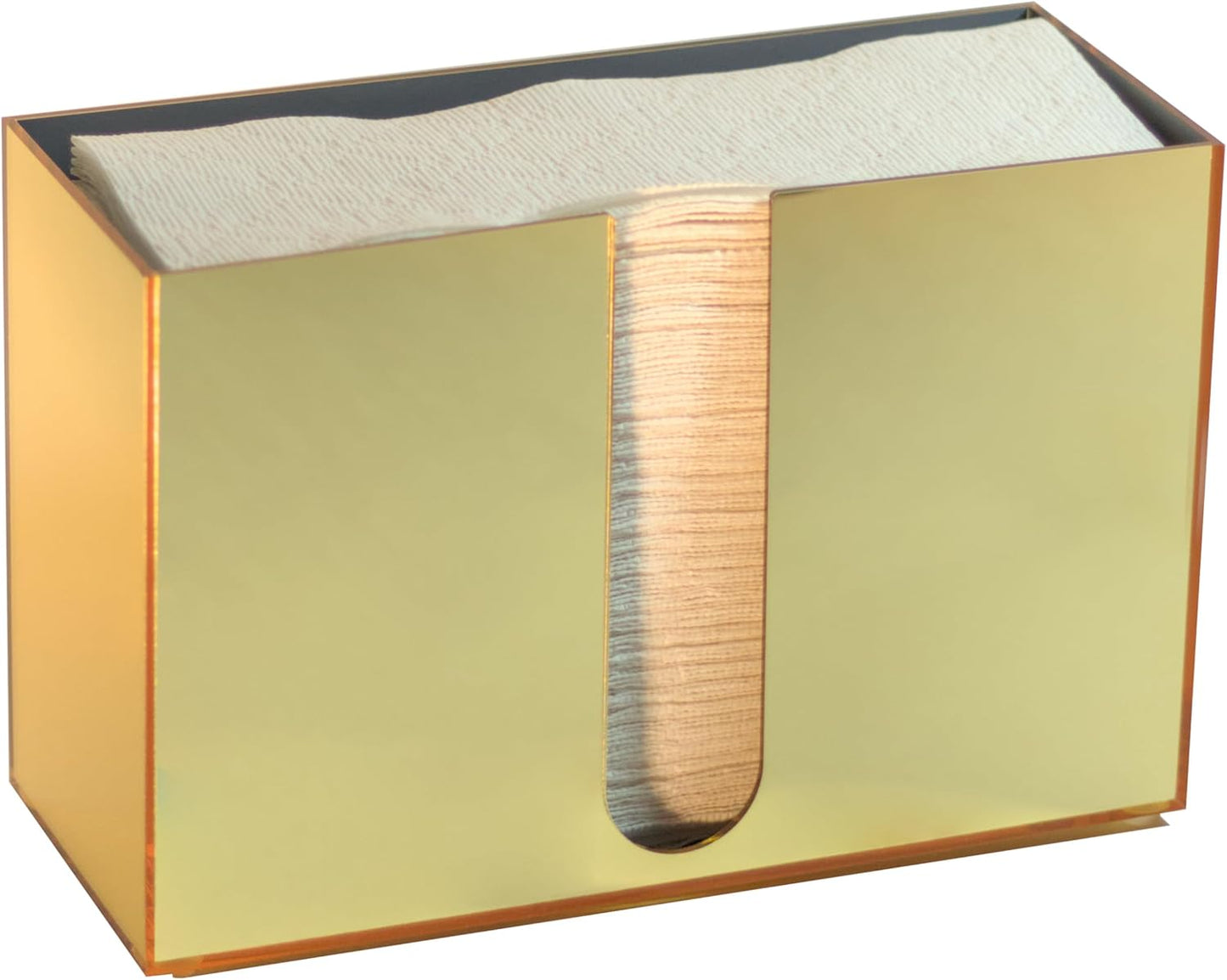 Paper Towel Dispenser Countertop, Gold Paper Towel Holder Countertop, Acrylic Folded Napkin Holder for Kitchen, Countertop Multifold C-Fold, Z-Fold, Trifold Paper Hand Towel Dispenser for Bathroom