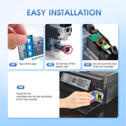 LC406 Ink Cartridges for Brother Printer for Brother LC406 LC406XL Ink Cartridge Work for MFC-J4535DW MFC-J4345DW MFC-J4335DW MFC-J5855DW MFC-J5955DW MFC-J6555DW MFC-J6955DW Printer (4 Pack)