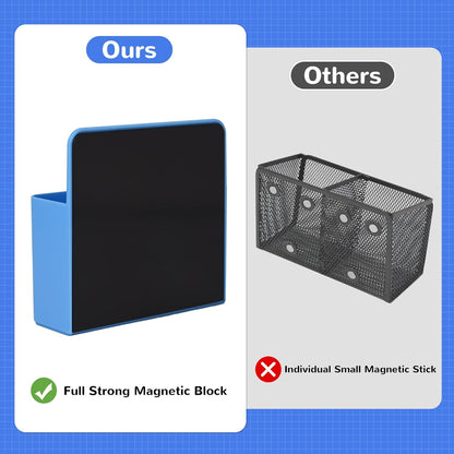 Magnetic Dry Erase Marker Holder, Magnetic Pen Marker Holder for Whiteboard, Fridge, Locker Accessories, School, Office, Home, Magnet Pen Cup,1 Pack, Blue