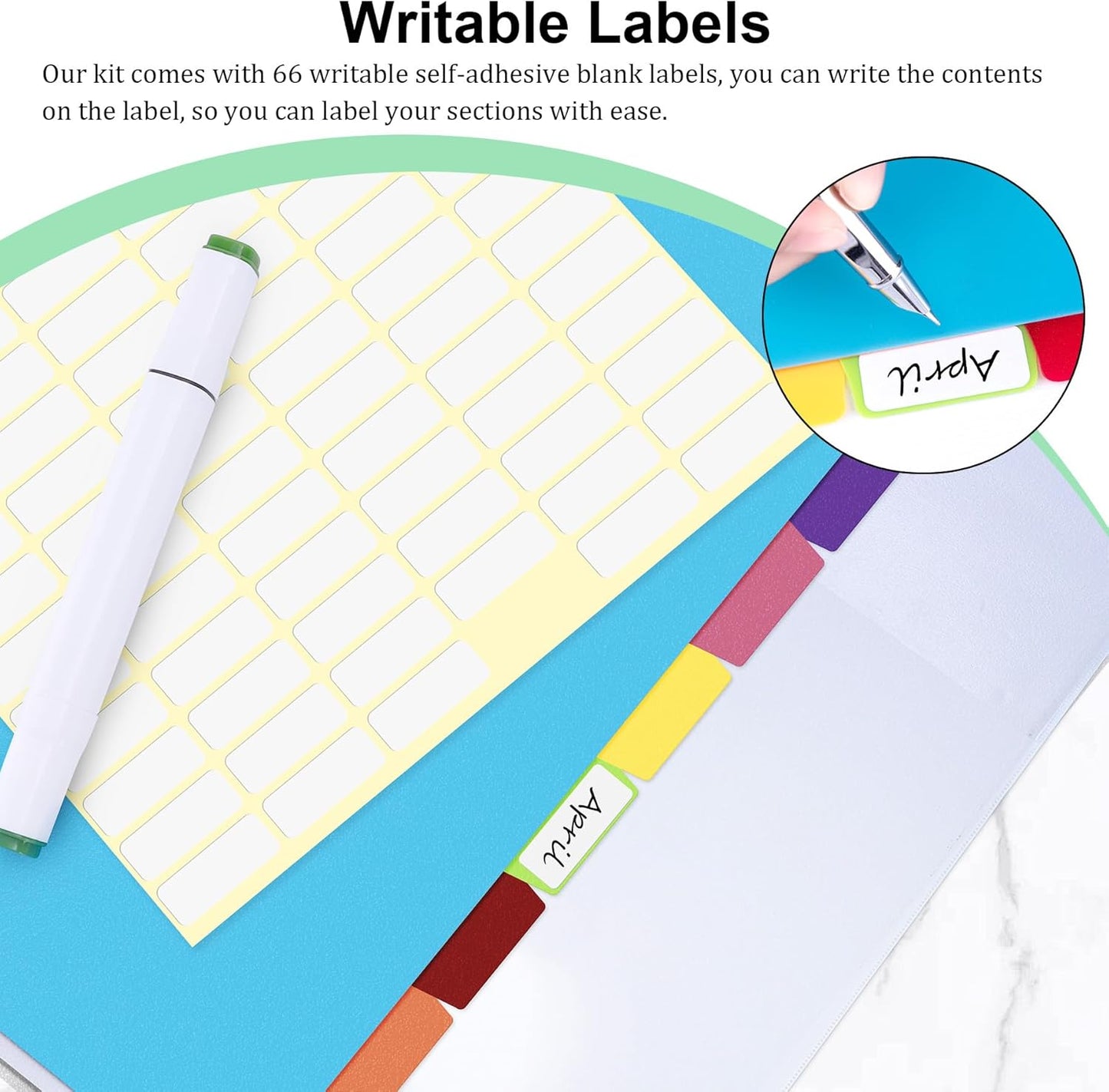 24PCS/3 Set Binder Dividers with Tabs, 8-Tab Dividers for 3 Ring Binder, 3-Hole Punched Letter Size Plastic 3 Ring Binder Dividers for School Office Home Document Organizer, Multicolor