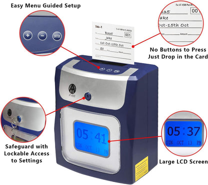 Allied Time USA Calculating AT-4500 Sets up in Minutes - totals Regular and Overtime Hours Worked