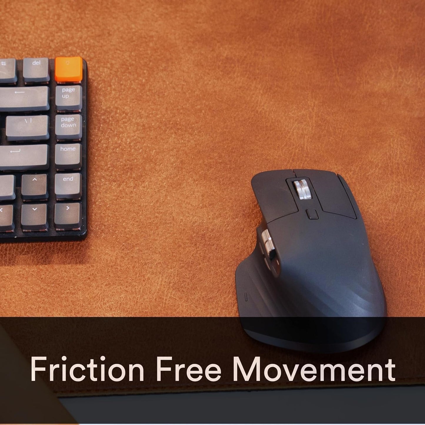 Premium Distressed Faux Vegan Leather Desk Mat | Multifunctional Desk Pad for Home Office | (Brown/Tan, 15.75" x 36")