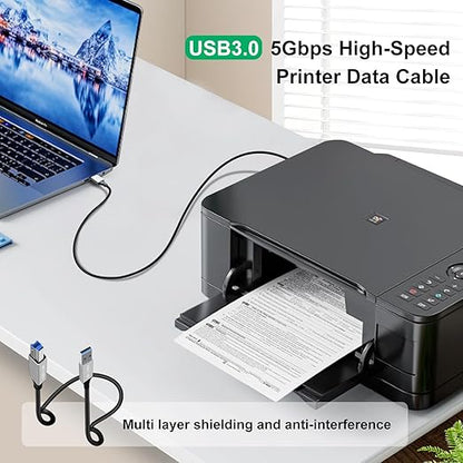 USB 3.0 Printer Cable Super Speed 5Gbps USB 3.0 Type A to B Male Cable for Scanner, External Hard Drives, Multifunction Printers etc (Typ A, 1 m)
