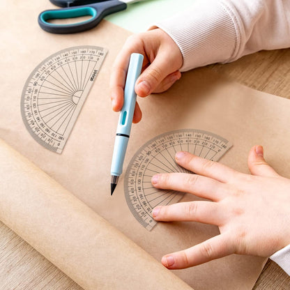 Zonon 100 Pcs 4 Inch Clear Plastic Protractor Bulk Math Protractors Set 180 Degrees Geometry Drafting Tools for Classroom Industry Office Back to School Supplies