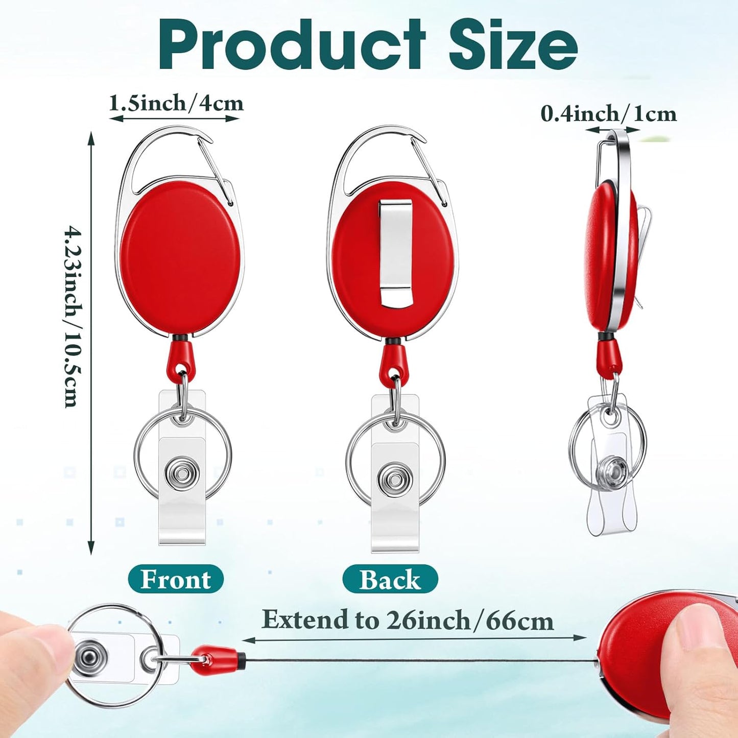 Honoson 30 Pcs Heavy Duty Retractable Badge Reels Batch ID Badge Holder Retractable Clip Bulk Key Holder with Ring for Office Worker Employee, Doctor Nurse Gifts (Cute Color)
