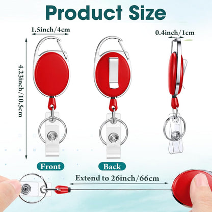 Honoson 30 Pcs Heavy Duty Retractable Badge Reels Batch ID Badge Holder Retractable Clip Bulk Key Holder with Ring for Office Worker Employee, Doctor Nurse Gifts (Cute Color)