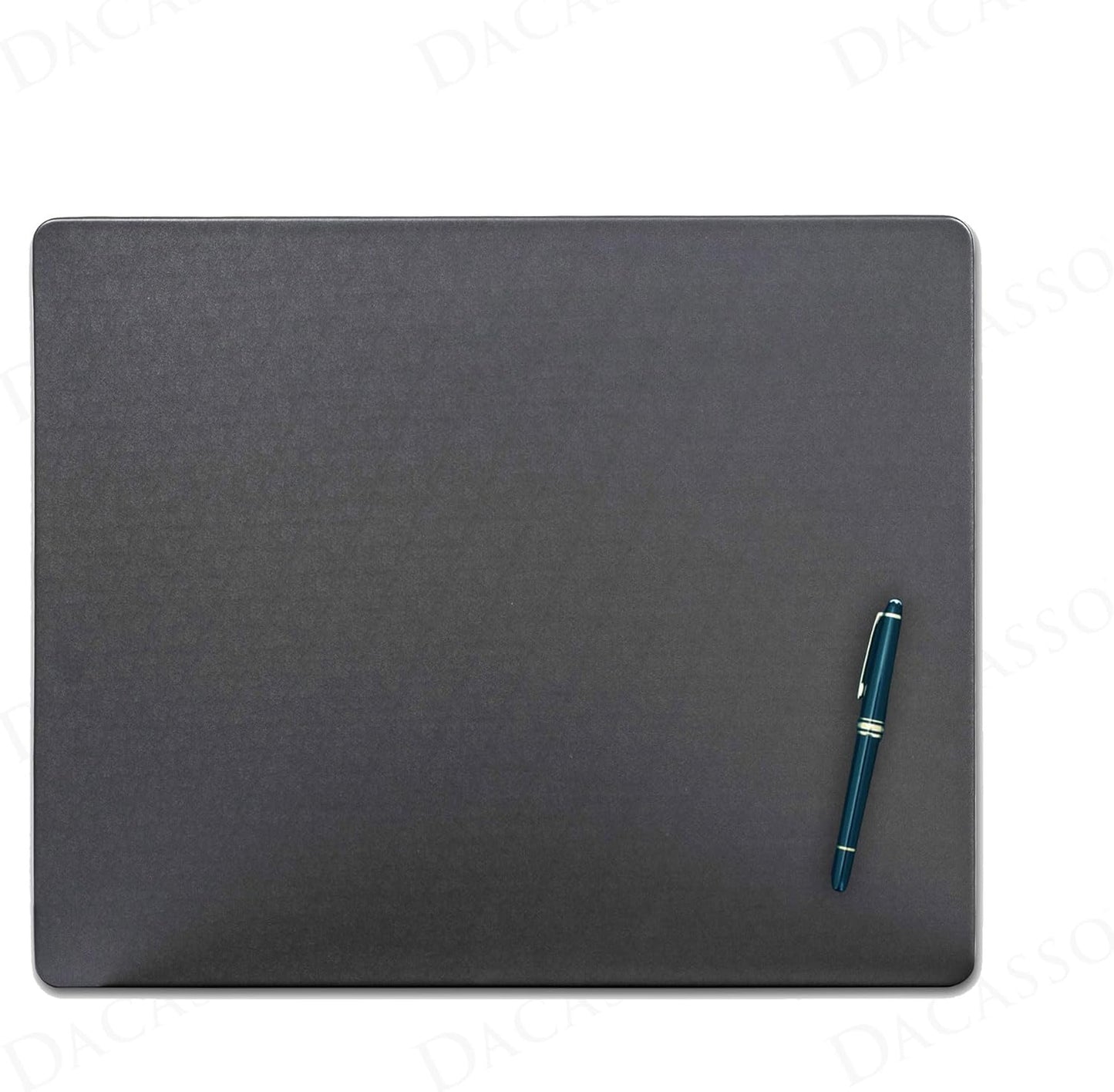 Dacasso 17" x 14" Gray Leatherette Luxury Conference Table Pad - Desk Blotter for Writing - Boardroom Organization & Executive Desk Decor