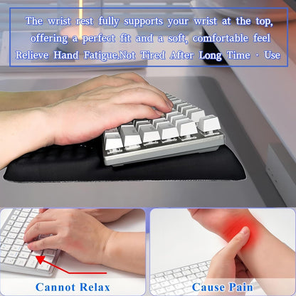 Ergonomic one-Piece Computer Keyboard Stand with Wrist Rest for Desktop Offers Two Support Angles. Silky Lycra Surface and Memory Foam Comfortable Hand Support (Black Star)