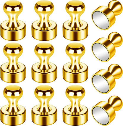 12 Pack Refrigerator Magnets Fridge Magnets Whiteboard Magnets Small Magnets Magnetic Push Pin, Office Magnets Push Pins Magnets for Whiteboard, Fridge, Office, School