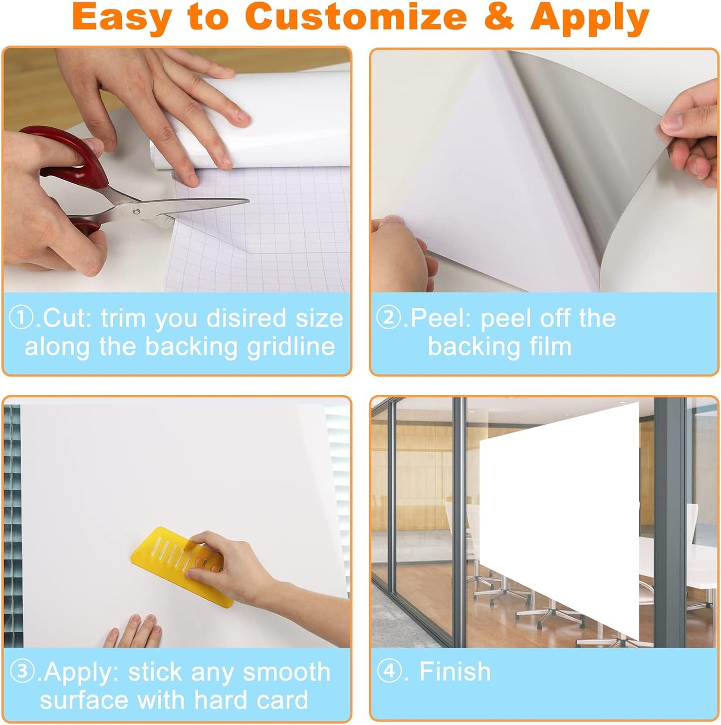 Nortix Dry Erase Wallpaper, Whiteboard Paper for Wall, White Board Sticker Roll for Wall, Dry Erase Contact Paper Stain-Proof Wall Decal, Perfect Replacement for White Board (4x8ft)