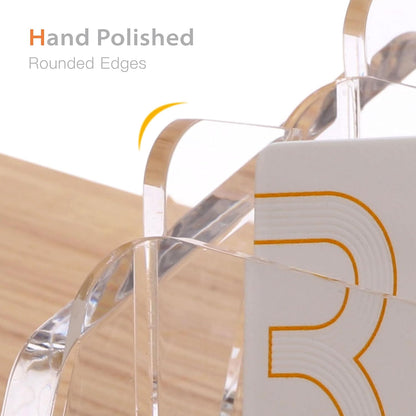 SANRUI Acrylic Business Card Holder for Desk, 3 Tier Clear Tilt Business Name Card Display Holders Stand Storage Organizer Fits 540 Business Cards (Horizontal, 9-Slot)