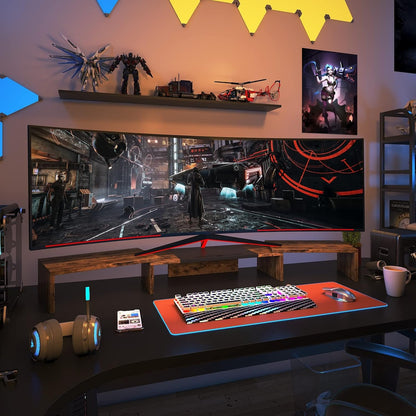 WESTREE Triple Dual Monitor Stand Riser, Extra Long Monitor Stand for 1~2~3 Monitors, Monitor Stand with Length and Angle Adjustable, 3 Shelf Desktop Storage Riser for Monitor Computer Screen Laptop