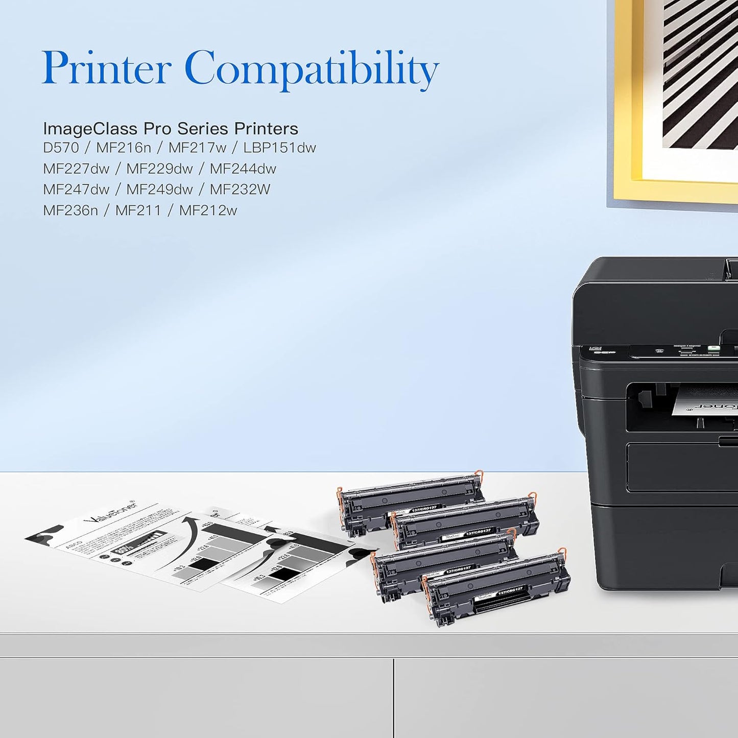 Valuetoner Compatible Toner Cartridge Replacement for Canon 137 black toner cartridge CRG137 9435B001AA for Canon ImageClass D570 MF236n MF247dw MF227dw MF229dw MF232W MF217w MF244dw MF249dw (2 Black)