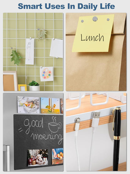 SMARTAKE 50 Pcs Rare Earth Magnets, Multi-Use Premium Neodymium Fridge Magnets, for Refrigerator, Office, Whiteboard, Crafts, DIY Hobbies, Kitchen, Science, Billboard, 10x2.3mm (Silver)