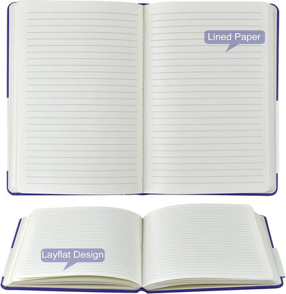 Coopay 24 Pack A5 Journal Notebooks Bulk, 160 Pages, 100GSM Thick Paper, 8.3 x 5.5 inch Hardcover Lined Leather Journals for Writing Office School Business,Bulk Notebook for Work Men Women (Blue)
