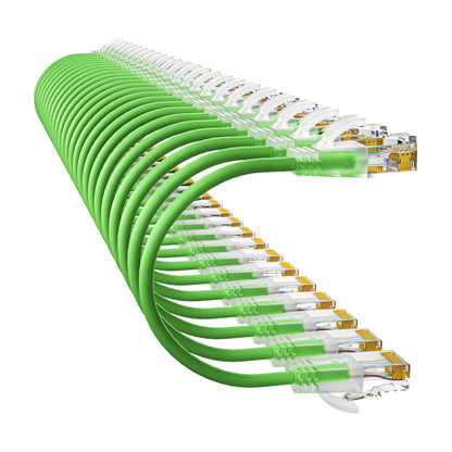 Cat6a Patch Cables 3ft (24 Pack) Slim, Cat6 Ethernet Patch Cable Pure Copper, Flexible Cat 6 Patch Cable 550MHZ 10G, Space-Saving Cat 6A Network Cables for Patch Panel, Green