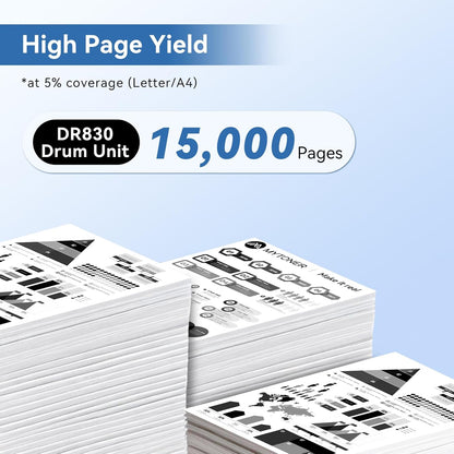 MYTONER Compatible Drum Replacement for Brother DR-830 DR830 Drum High Yield for DCP-L2640DW MFC-L2820DW HL-L2400D HL-L2460DW HL-L2405W HL-L2465DW HL-L2480DW MFC-L2820DW XL Printer, 2 Packs