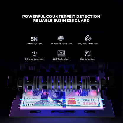 NUCOUN VC-7 Bank Grade Money Counter Machine Mixed Denomination,Value Counting,Mulit Currency,Printer Enabled,Serial Number,Cash Bill Counter 2CIS/UV/IR/MG/MT Counterfeit Detection, Cash Counter