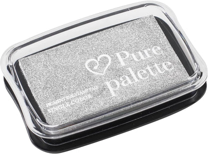 Large Finger Ink Pads for Kids Washable Craft Ink Stamp Pads, DIY for Rubber Stamps, Paper, Scrapbooking, Wood Fabric, Best Gift for Kids (3 x2inch Silver)