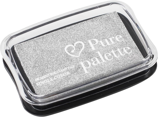 Large Finger Ink Pads for Kids Washable Craft Ink Stamp Pads, DIY for Rubber Stamps, Paper, Scrapbooking, Wood Fabric, Best Gift for Kids (3 x2inch Silver)