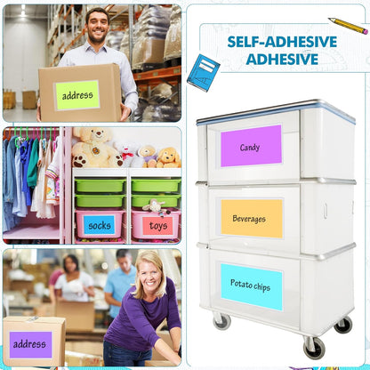 Outus Self Adhesive Shop Ticket Holders Clear Plastic Sleeves Adhesive Pockets Work Order Job Ticket Holders for Home Office Posting Signs(5 x 8 Inch,200 Pcs)