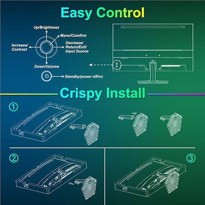 SANSUI Curved Monitor 27 inch 120Hz USB Type-C Computer Monitor with Speakers Built in丨FHD 1080p丨HDR丨110% sRGB丨1500R丨VESA Compatible,for Tablet,Desktop,Laptop and PC Work Gaming