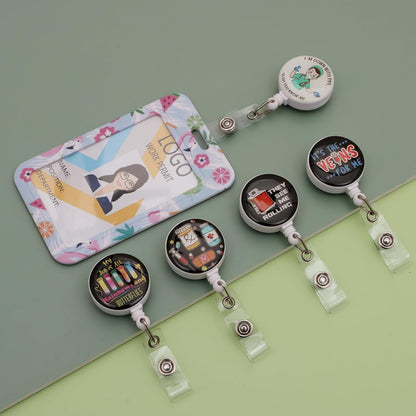 15 Pcs Badge Reels Retractable Badge Holders,Id Badge Holder Retractable Clip,Nurse Badge Reel Accessories for Work,Cute Badge Reel,Nursing Student Must Haves Perfect for School Office Men Women