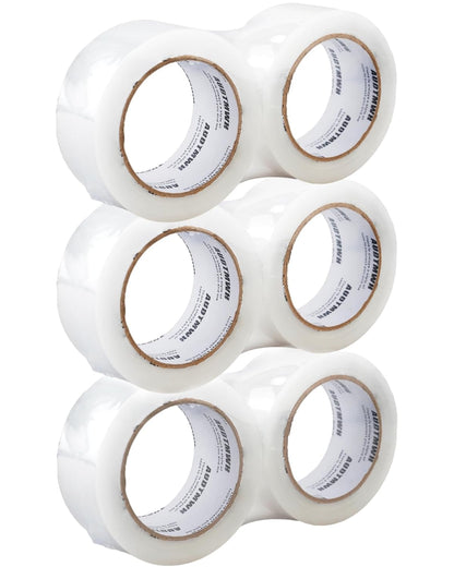 Clear Packing Tape, Heavy Duty Packaging Tape Designed for Moving, Packing, Shipping and Mailing, 1.88" x 63 yds, 6 Rolls