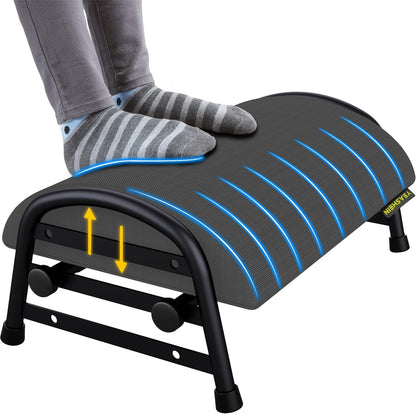 Comfortable Foot Stool for Desk, Adjustable Height Footrest with Washable Cover, Under Desk Foot Rest for Office
